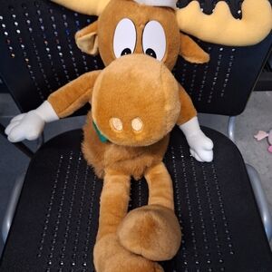 Rocky and Bullwinkle Moose Plush Christmas Toy